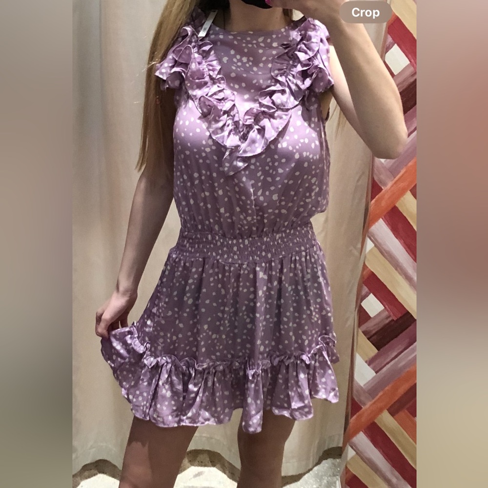 DO+BE mini dress purple and white print